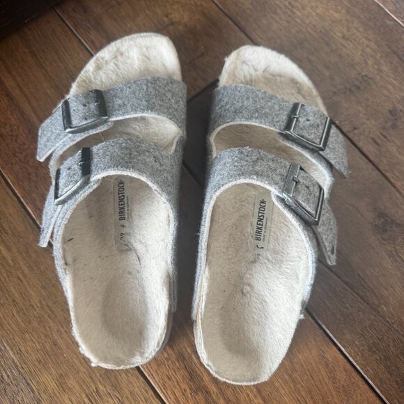 Grey Felt Birkenstock Arizona.  Size 39. - Picture 2 of 5